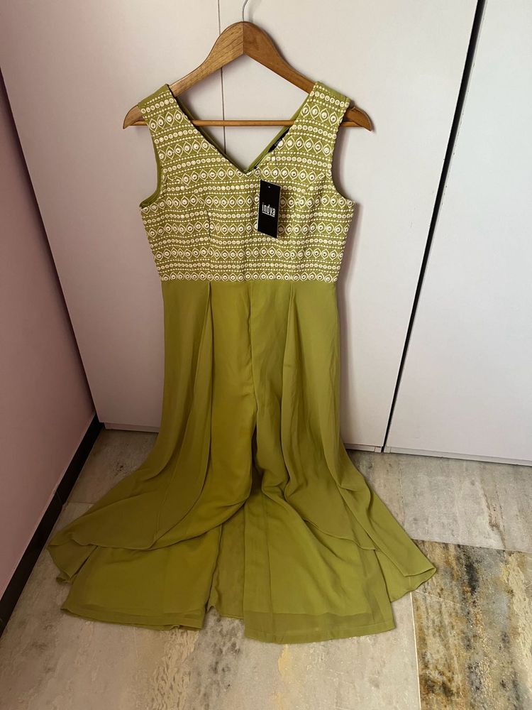 Indya Brand Embroidered Jumpsuit New With Tag