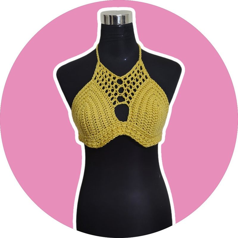 Handmade Boho Crochet Bralette Crop Top