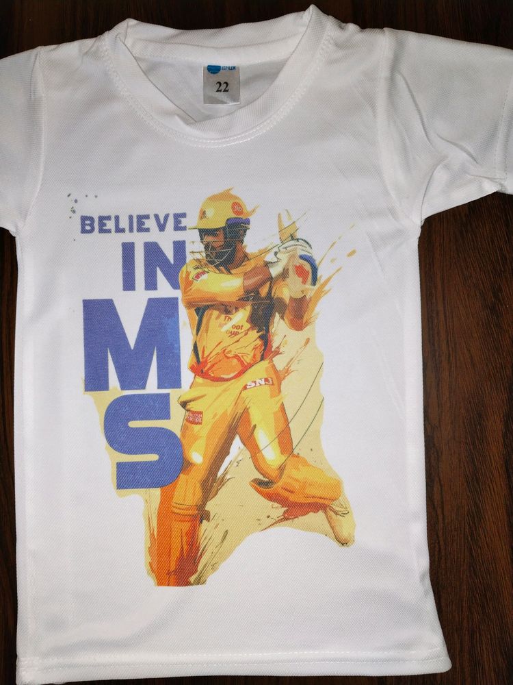MS Dhoni In Yellow T-shirt