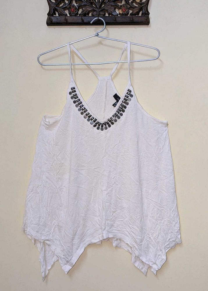 White Y2K Tank Top