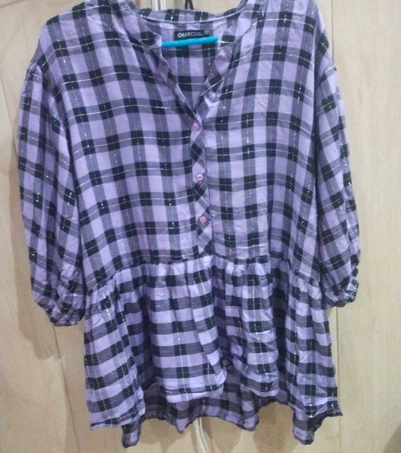 Checkered Purple Top✨