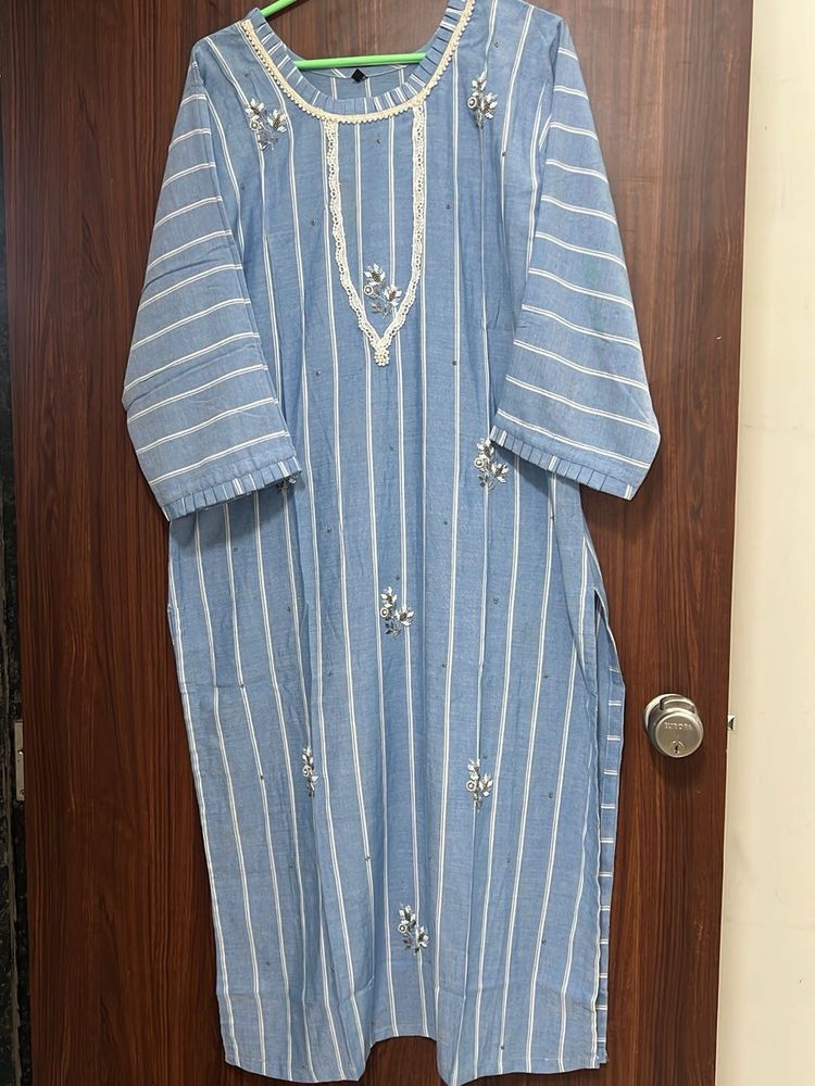 Stunning Blue Striped Kurta