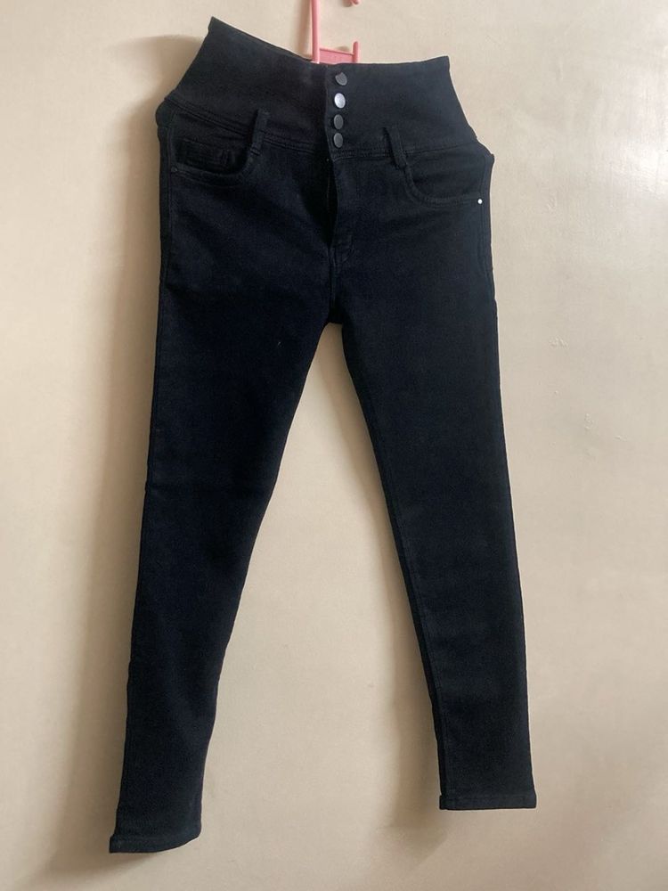 Skinny Jet Black High Waisted Jeans