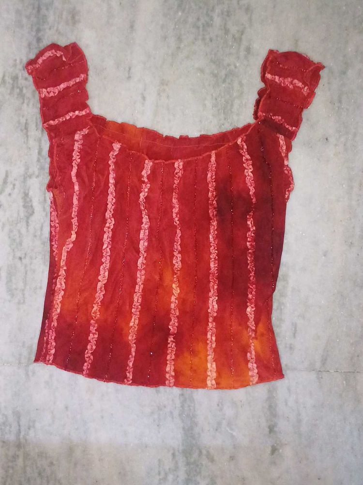 Red Blingy Tank Top