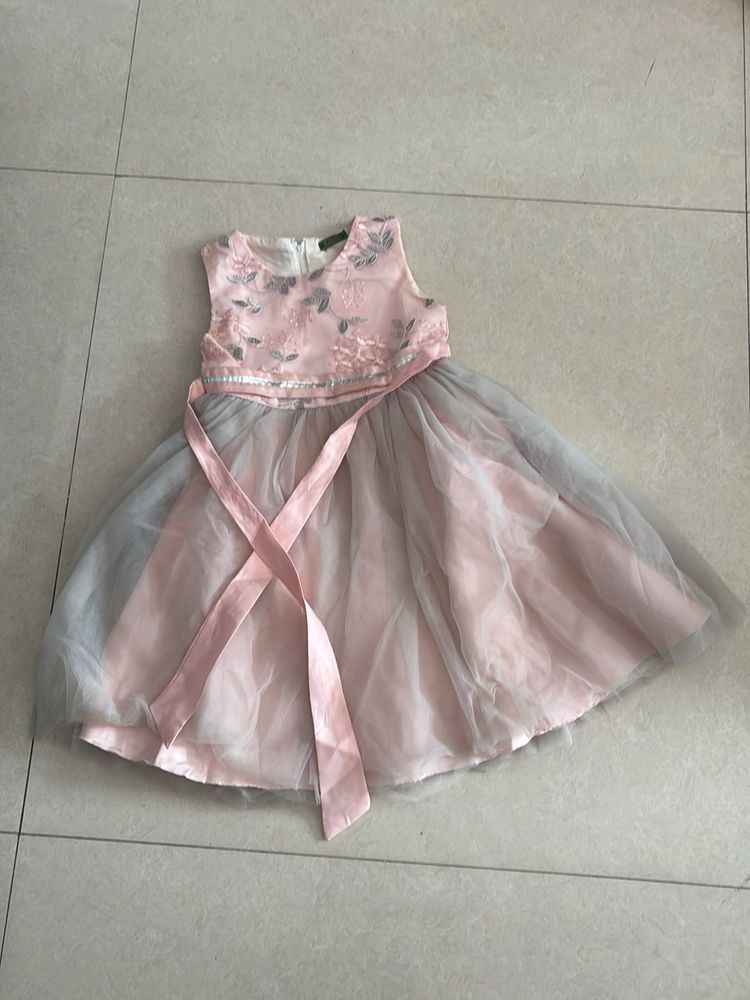 Pink &amp; Grey Girls Dress