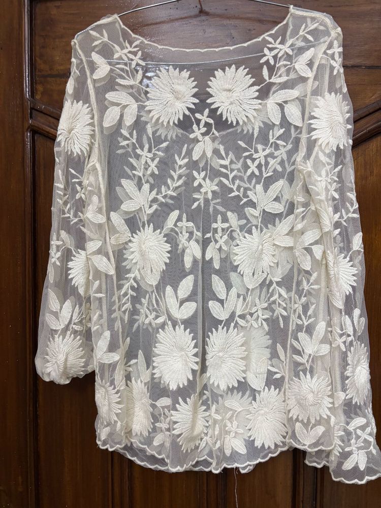 Net Embroidered Top