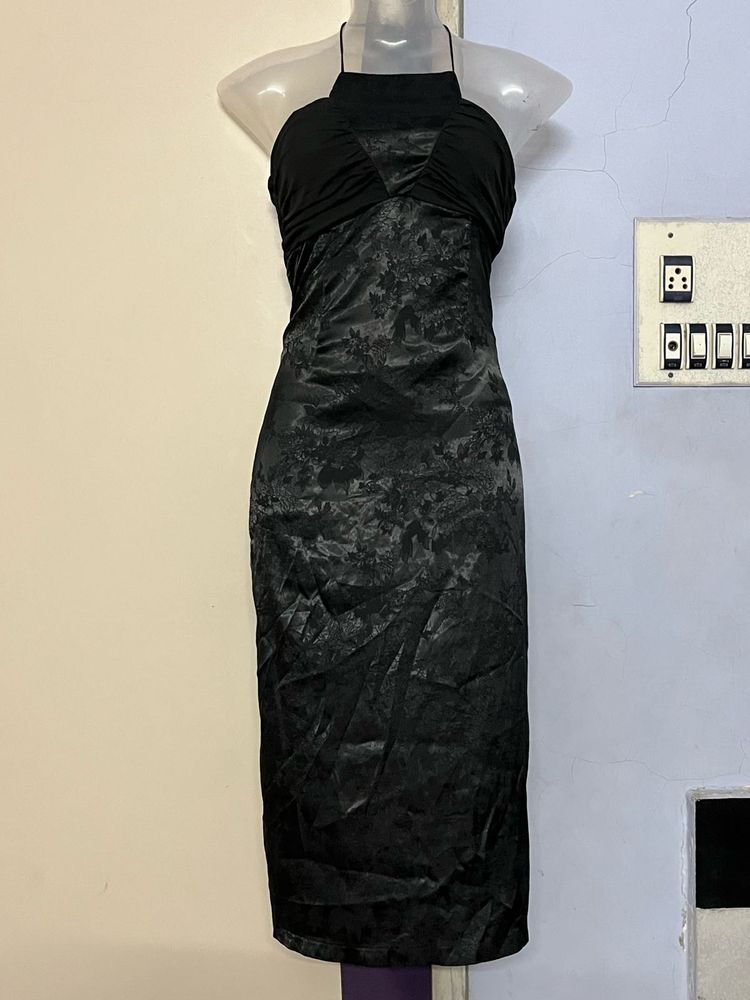 Pinterest Black Halter Neck Midi Dress