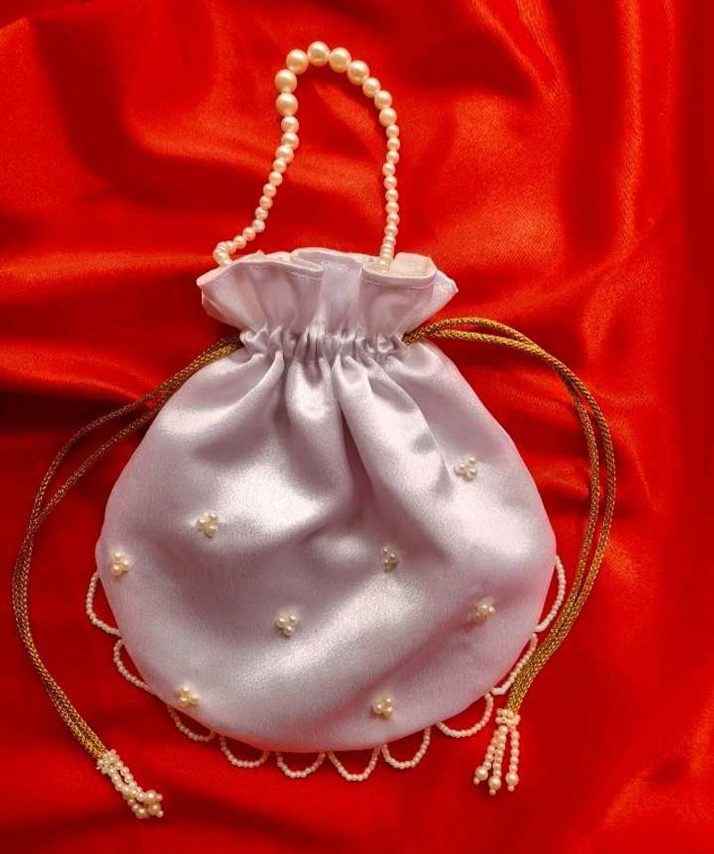 Elegant Beaded Drawstring Pouch