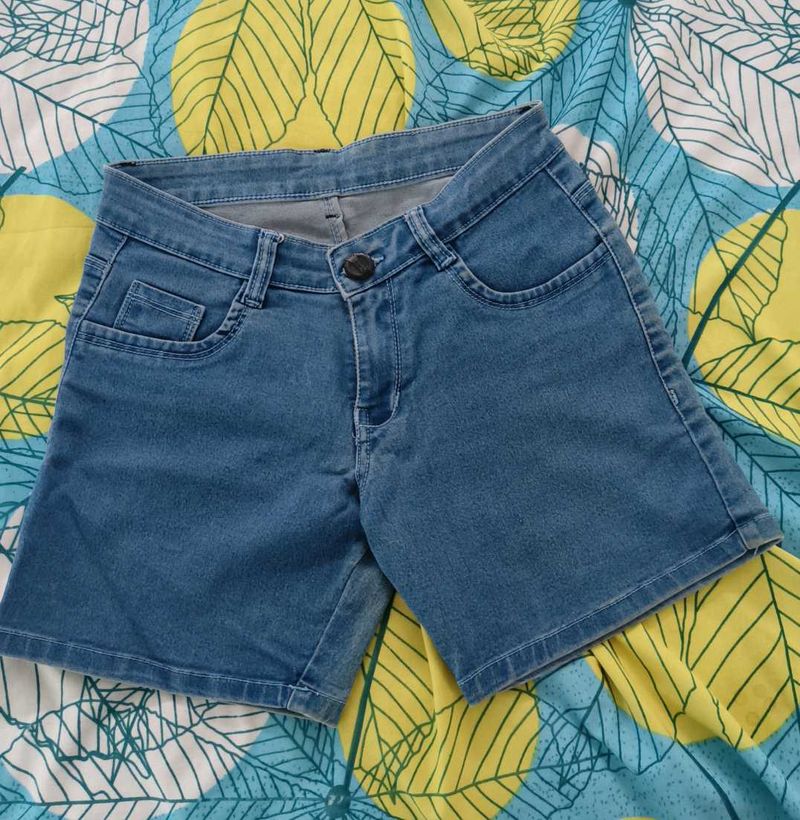 Blue Denim Shorts For Women