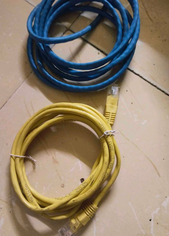 Ethernet Cables - Blue &amp; Yellow LAN CABLE