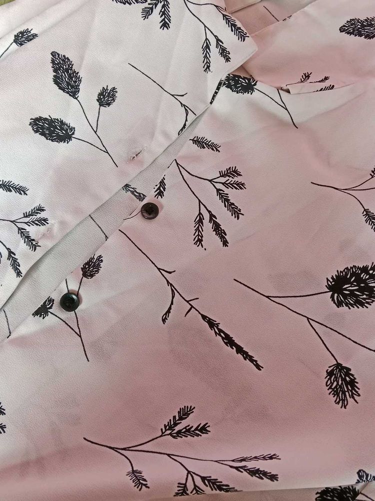 Floral Print white crop Shirt