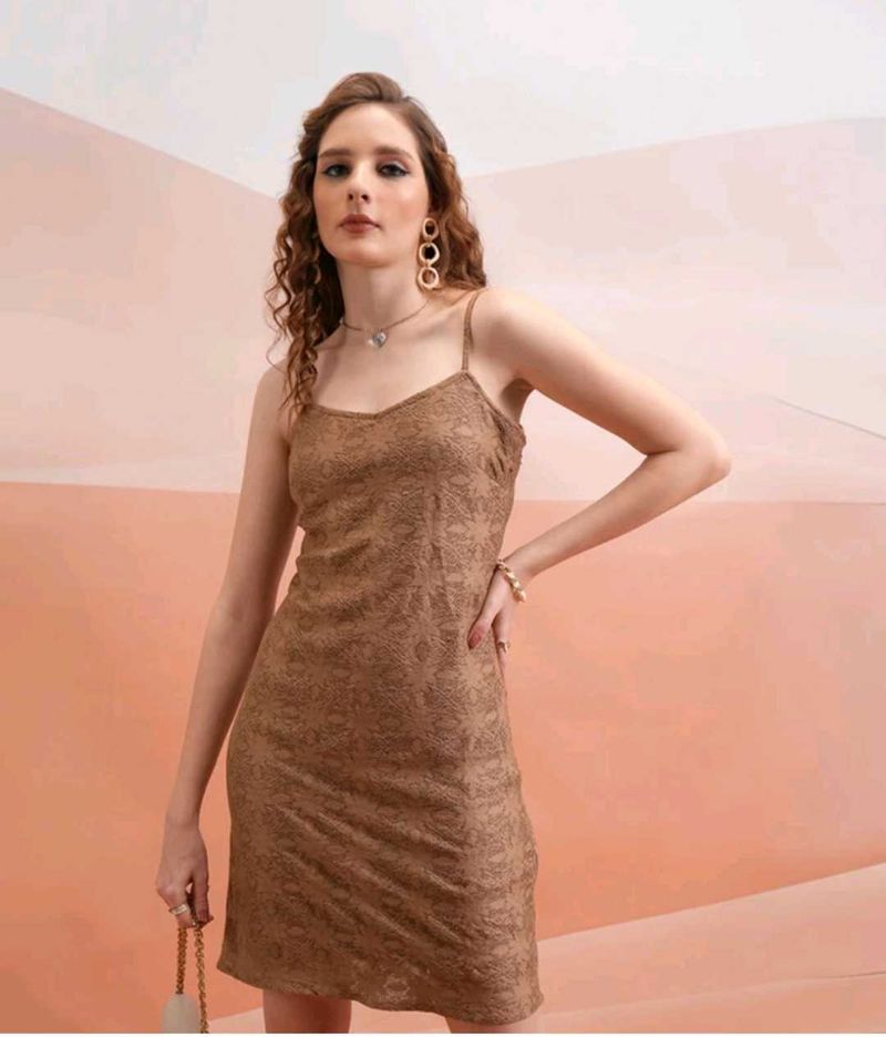 With Tag Brown Slip Dress