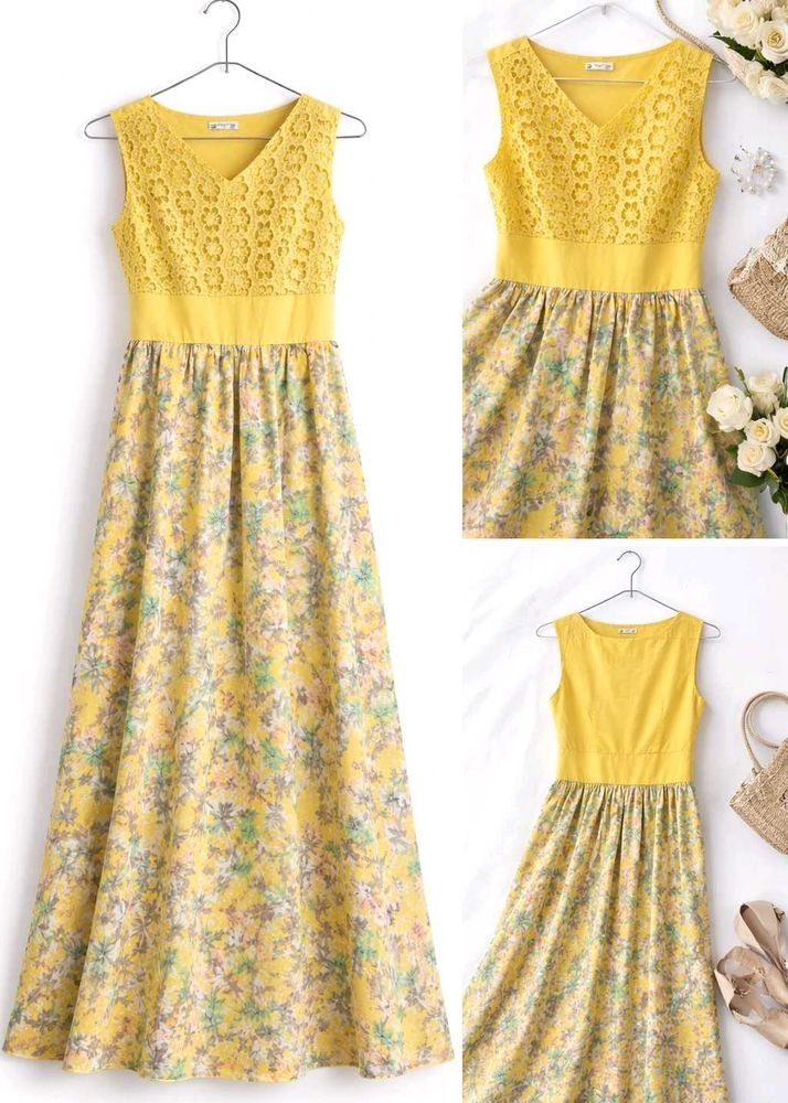 Floral Yellow Maxi Dress