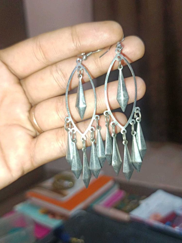 Vintage Silver Chandelier Earrings