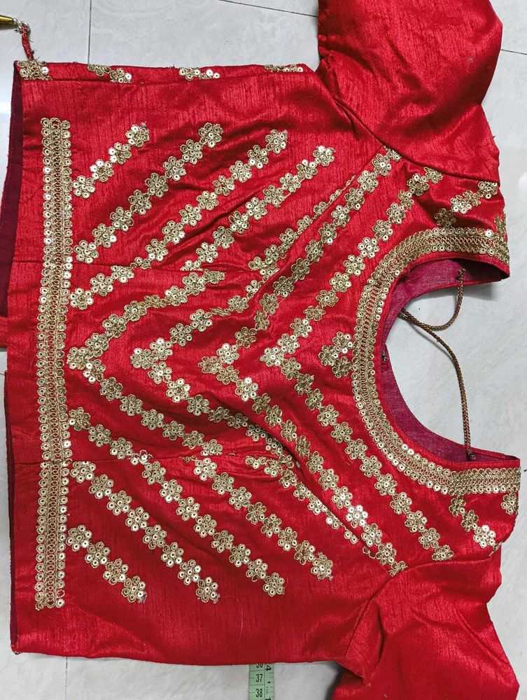 Red &amp; Gold Sequin Customized Bridal Lehenga Set