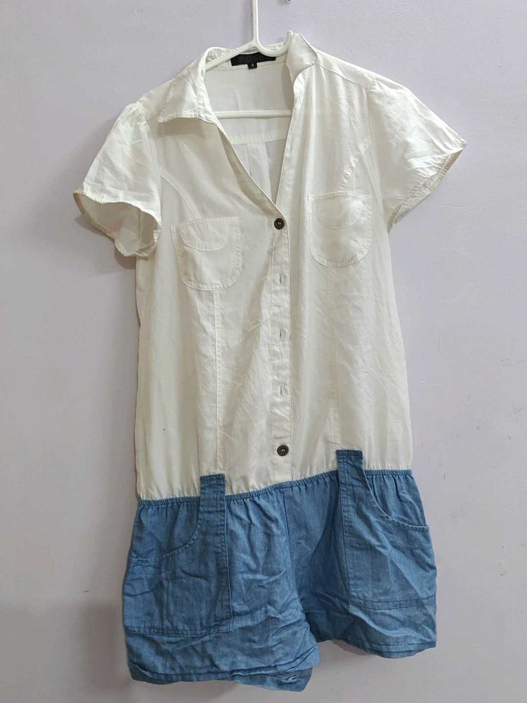 Denim &amp; White Dress