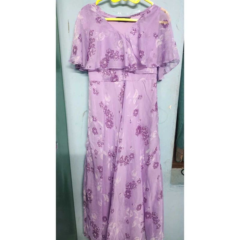 Max Floral Lavender Maxi Dress - XS