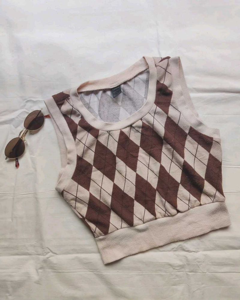Brown Vest Top