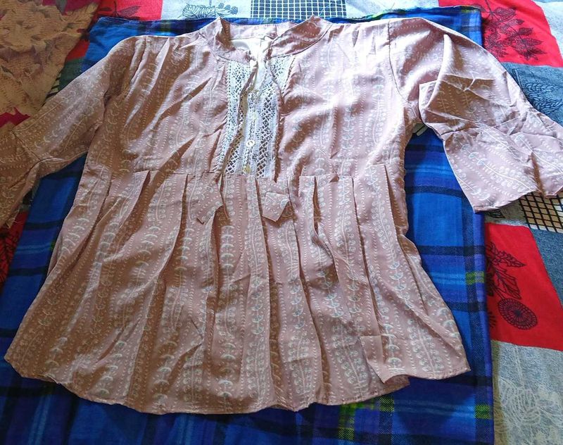 Peach Embroidered Top