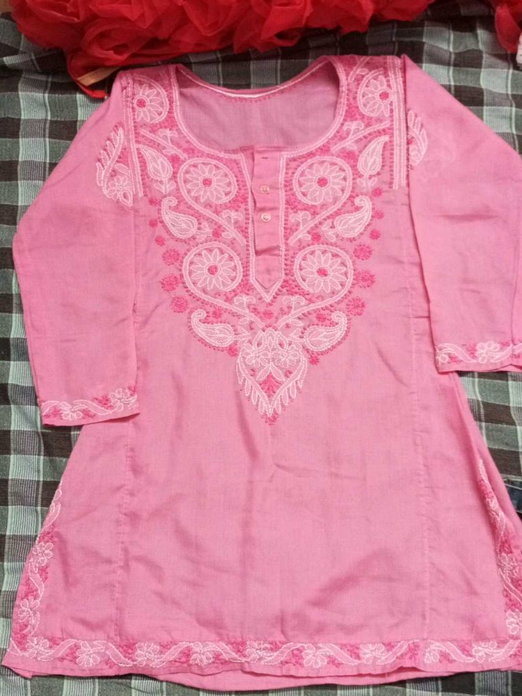 Pink Embroidered Tunic