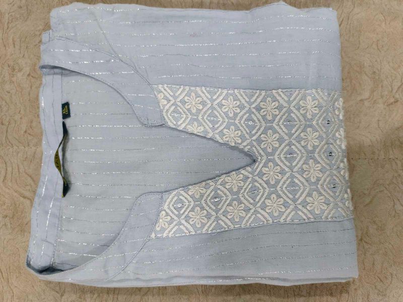 Elegant Blue Embroidered Kurta