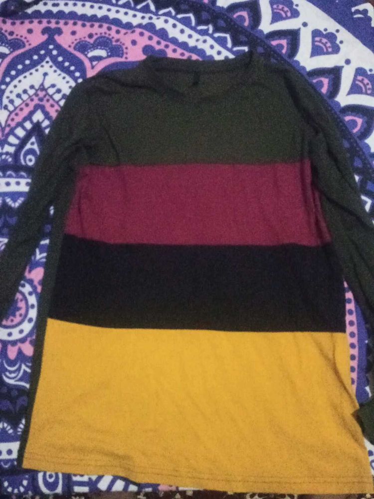 Color Block Long Sleeve Top