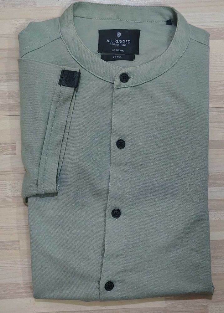 All Rugged Grandad Collar Shirt - Large