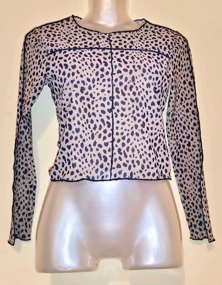 Size S Animal Print Sheer Top