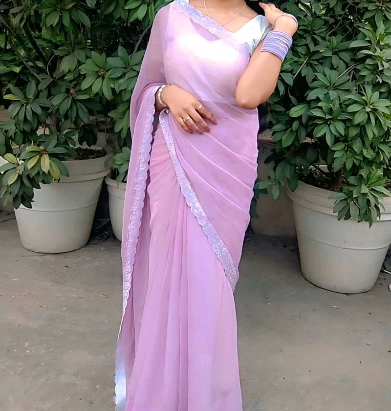 Elegant Lavender Saree
