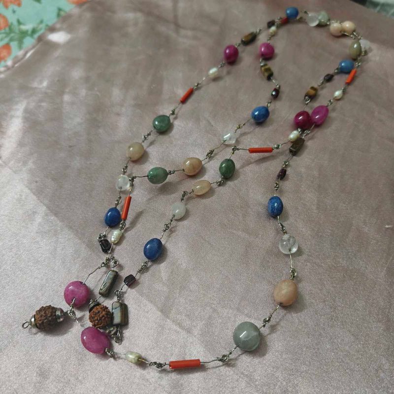 Long Navratan Necklace