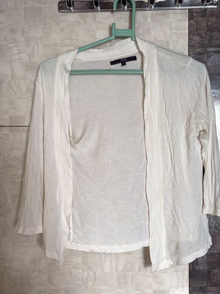 White Cropped Cardigan