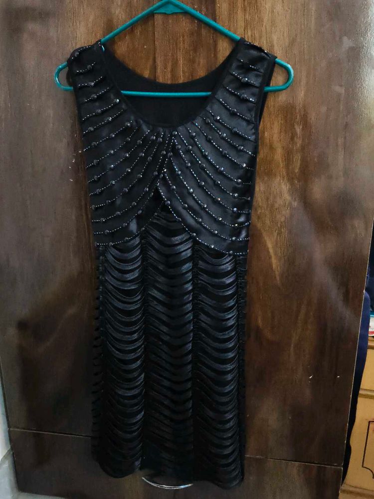 Elegant Black Beaded Dress
