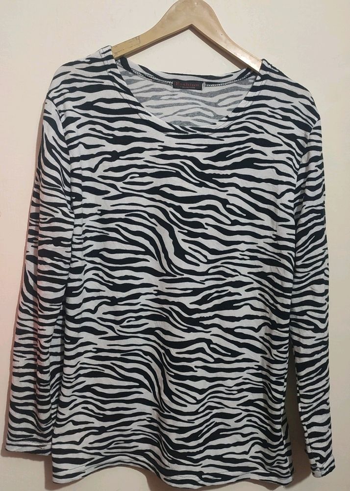 Black &amp; White Zebra Print Top For Girl Or Women