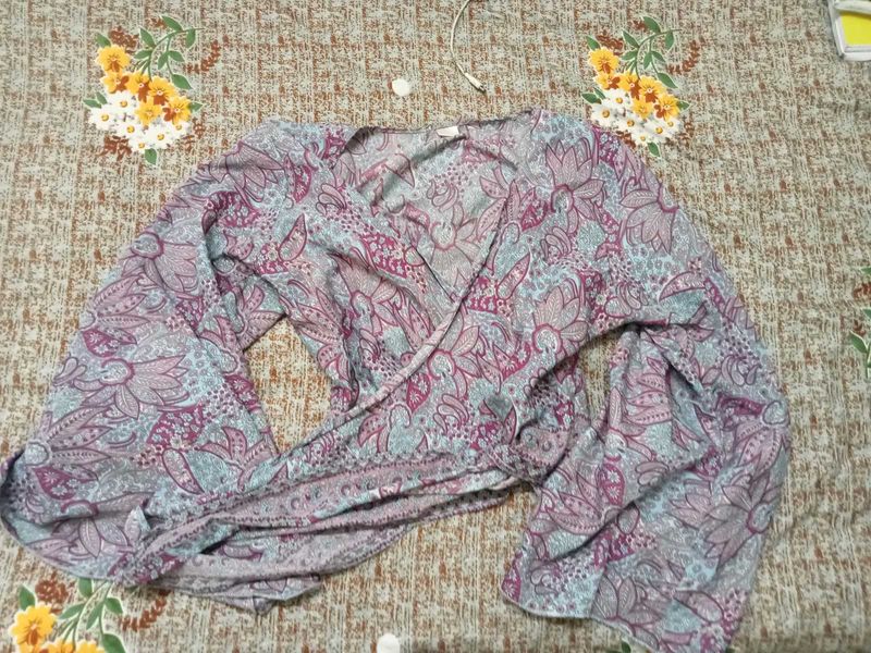 Floral Wrap Top
