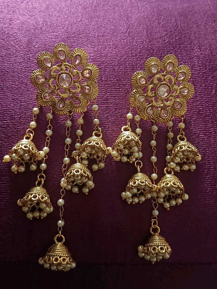 Gold Jhumka Earrings