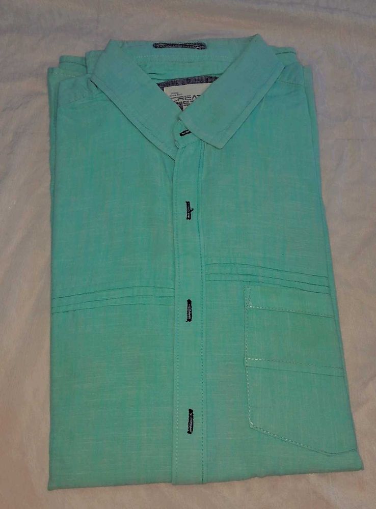 Men's Mint Green Casual Shirt