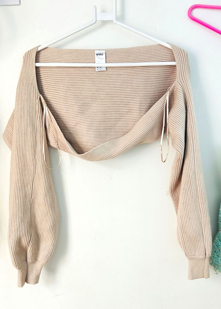 Bolero - Open Front Cardigan | Beige | Free Size