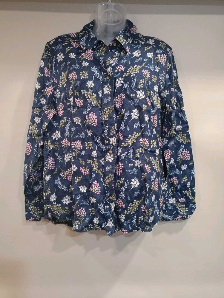 (M&amp;S Collection)Navy Floral Button Down Shirt 👕