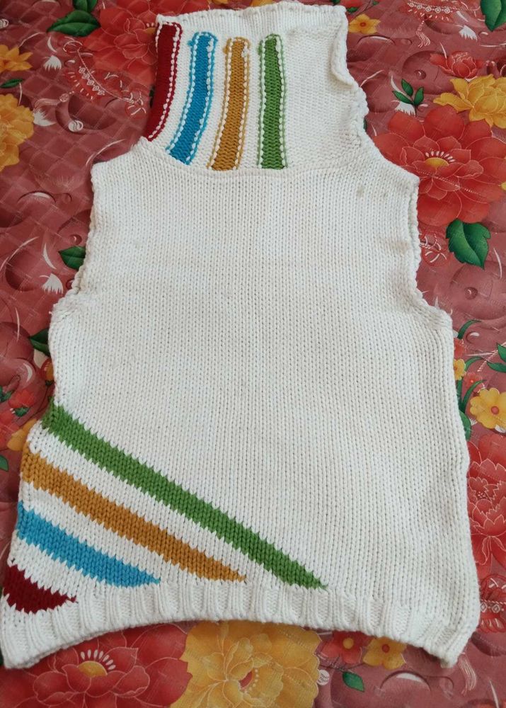 Hand Knit Sleeveless Turtleneck Sweater