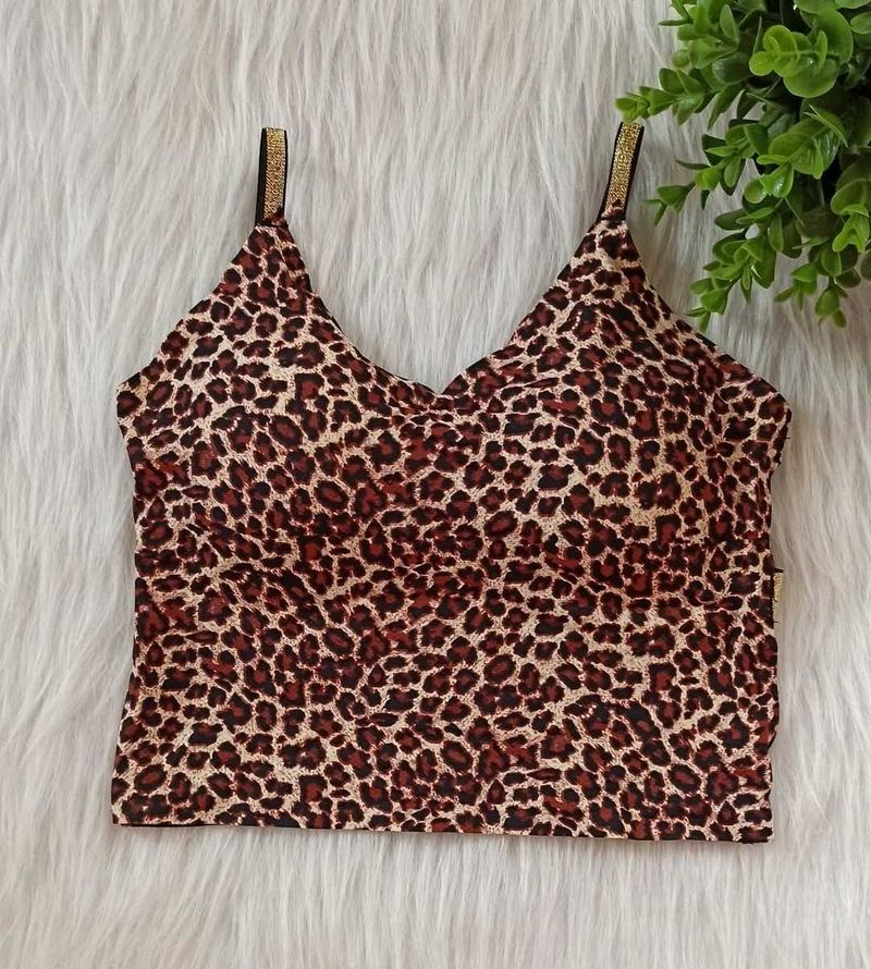 Backless Padded Bralette - Cheetah Print