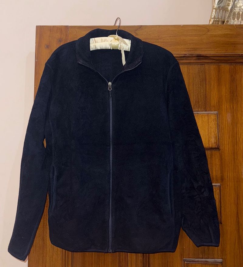 uniqlo Navy Fleece Zip-Up Jacket