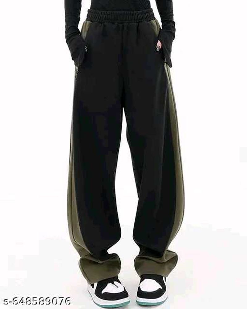Stylish Two-Tone Baggy Pants