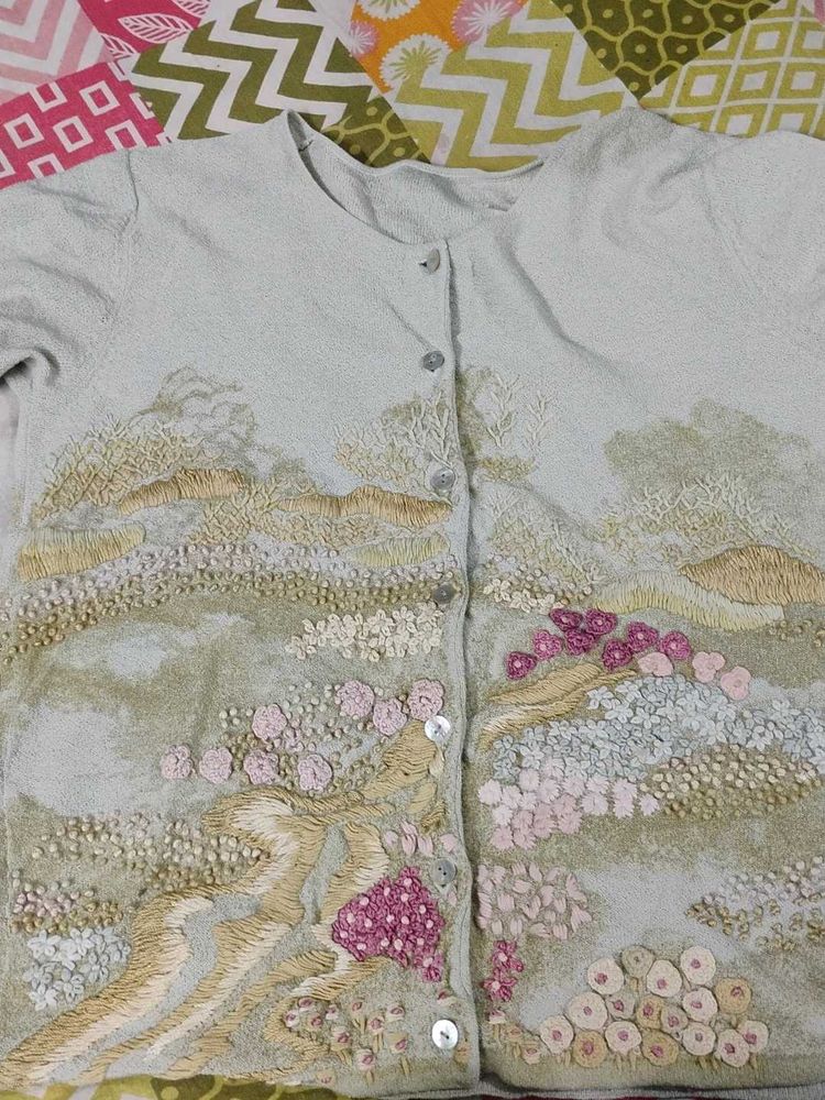 Embroidered Cardigan
