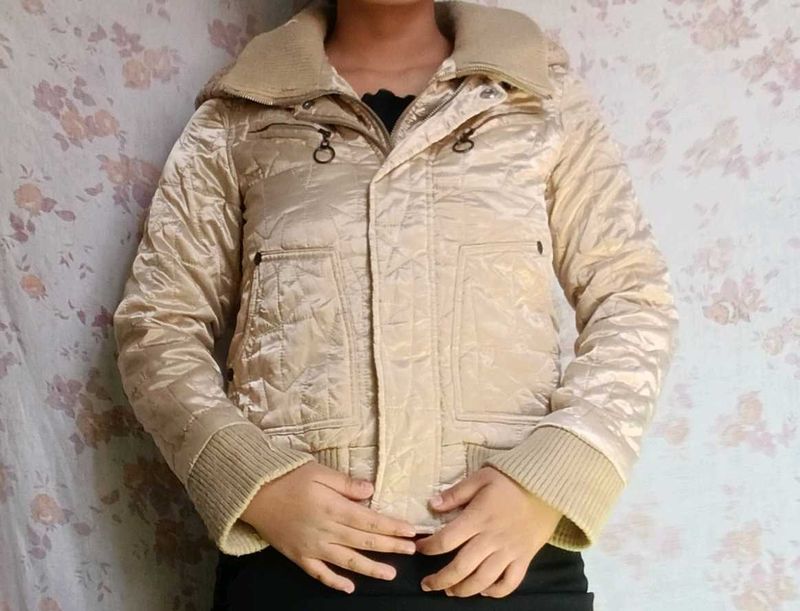 Beige Quilted Jacket