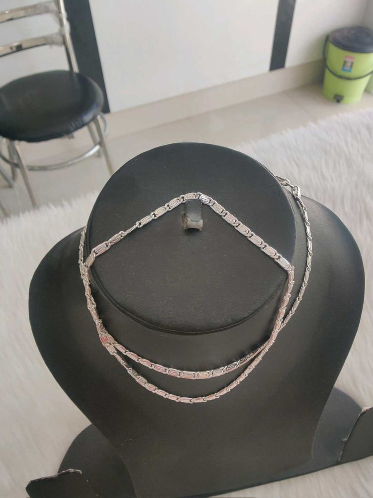 Pure Silver Biscuit Chain For Women Nd Mens