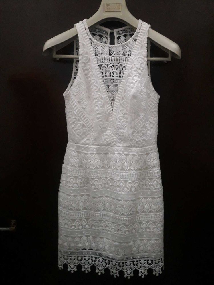 White Lace Mini Dress