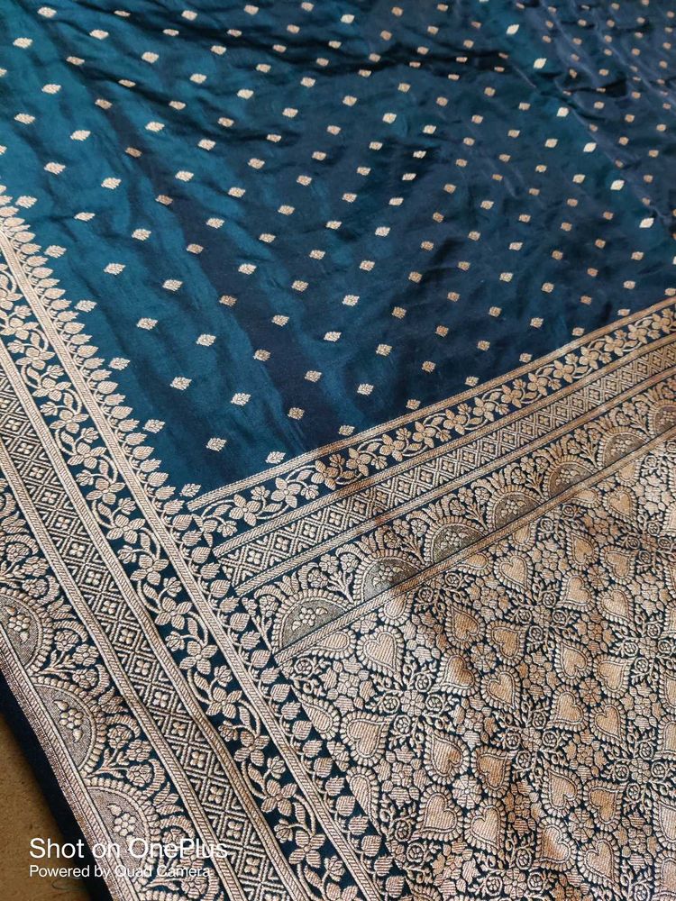 Banarsi Katan Silk Special Petrol Colour