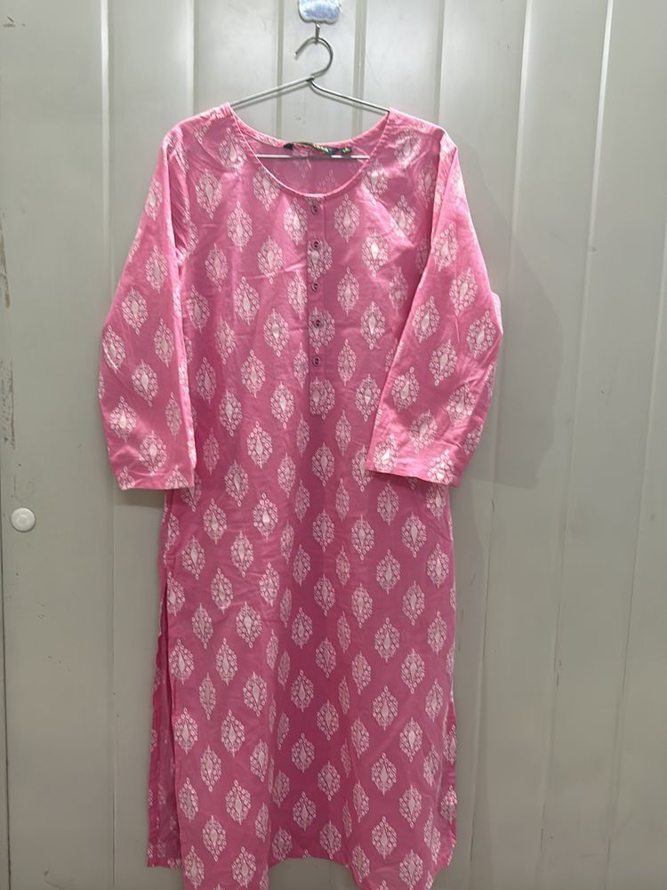 Pink Cotton Kurta (Reliance Trends)
