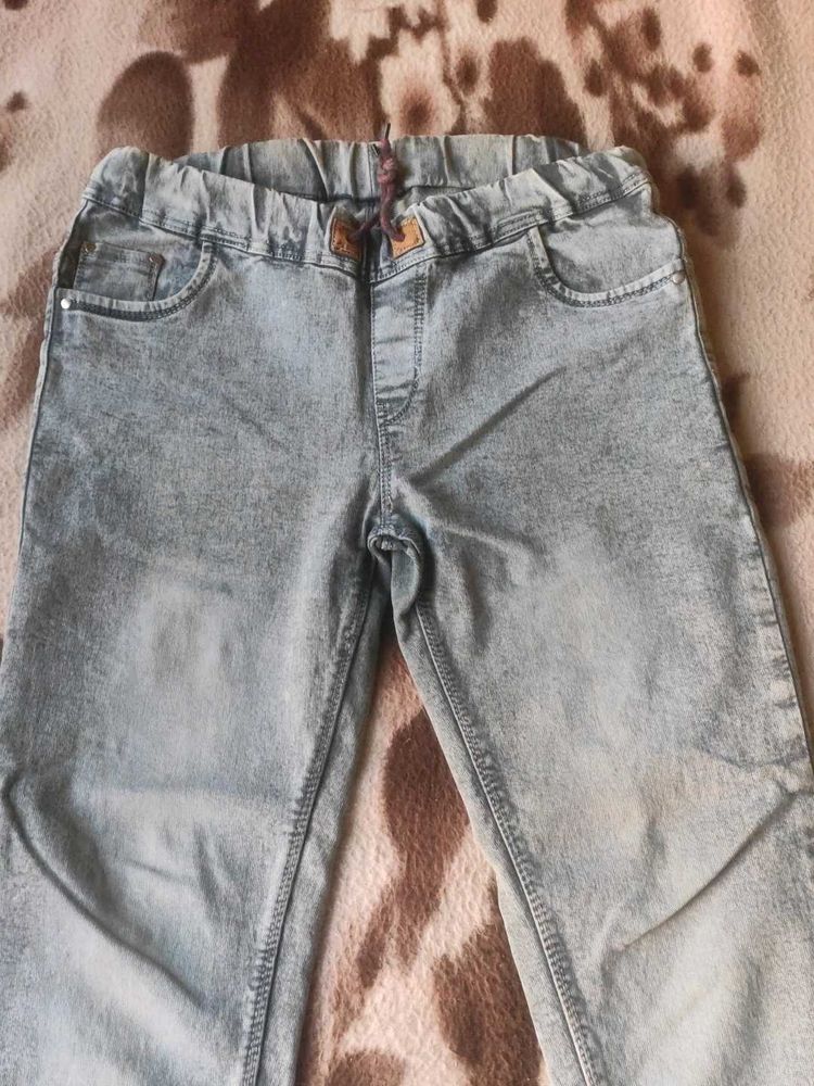 Acid Wash Denim Joggers