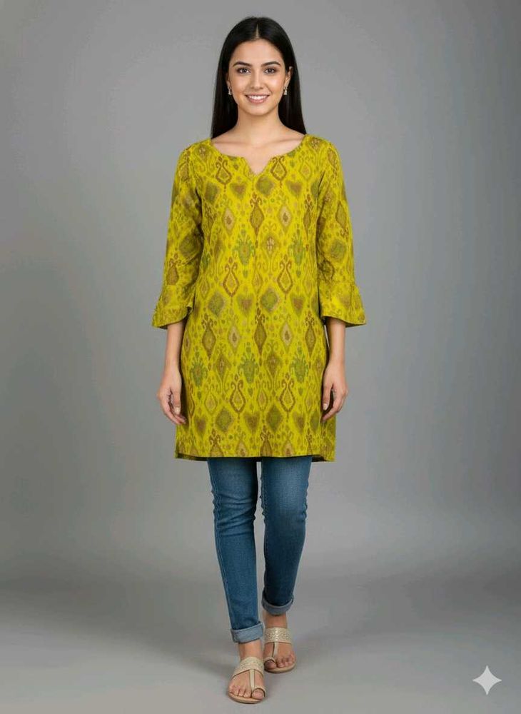 Avaasa Green And White chikankari Kurti Combo